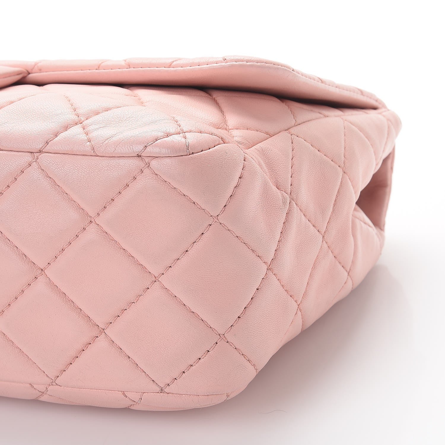 Chanel Lambskin Quilted Jumbo Single Flap Light Pink 12 of 13