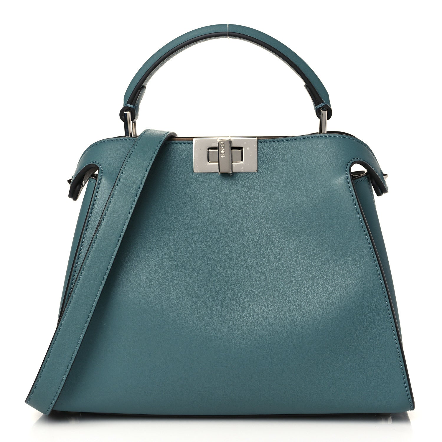 Fendi Vitello Tahiti Bi-Color Medium Peekaboo Iconic Essentially Satchel Pound Sand Nuvola 1 of 9