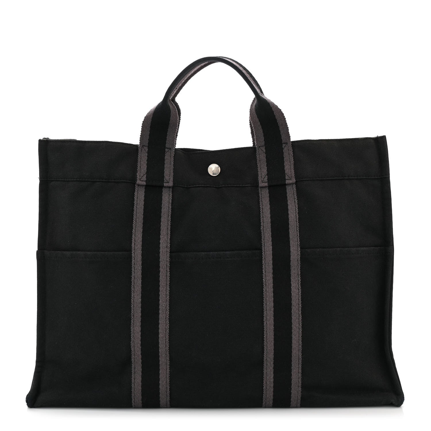 Hermes Canvas Herline MM Tote Black 1 of 9