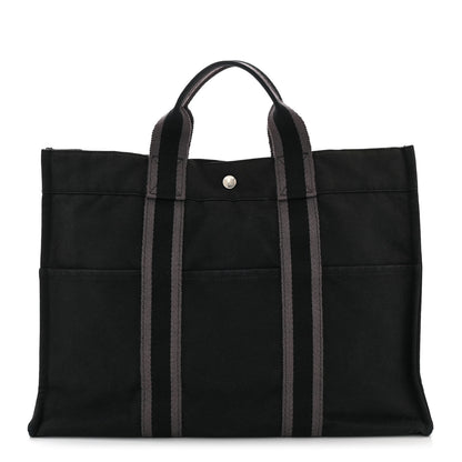 Hermes Canvas Herline MM Tote Black 1 of 9