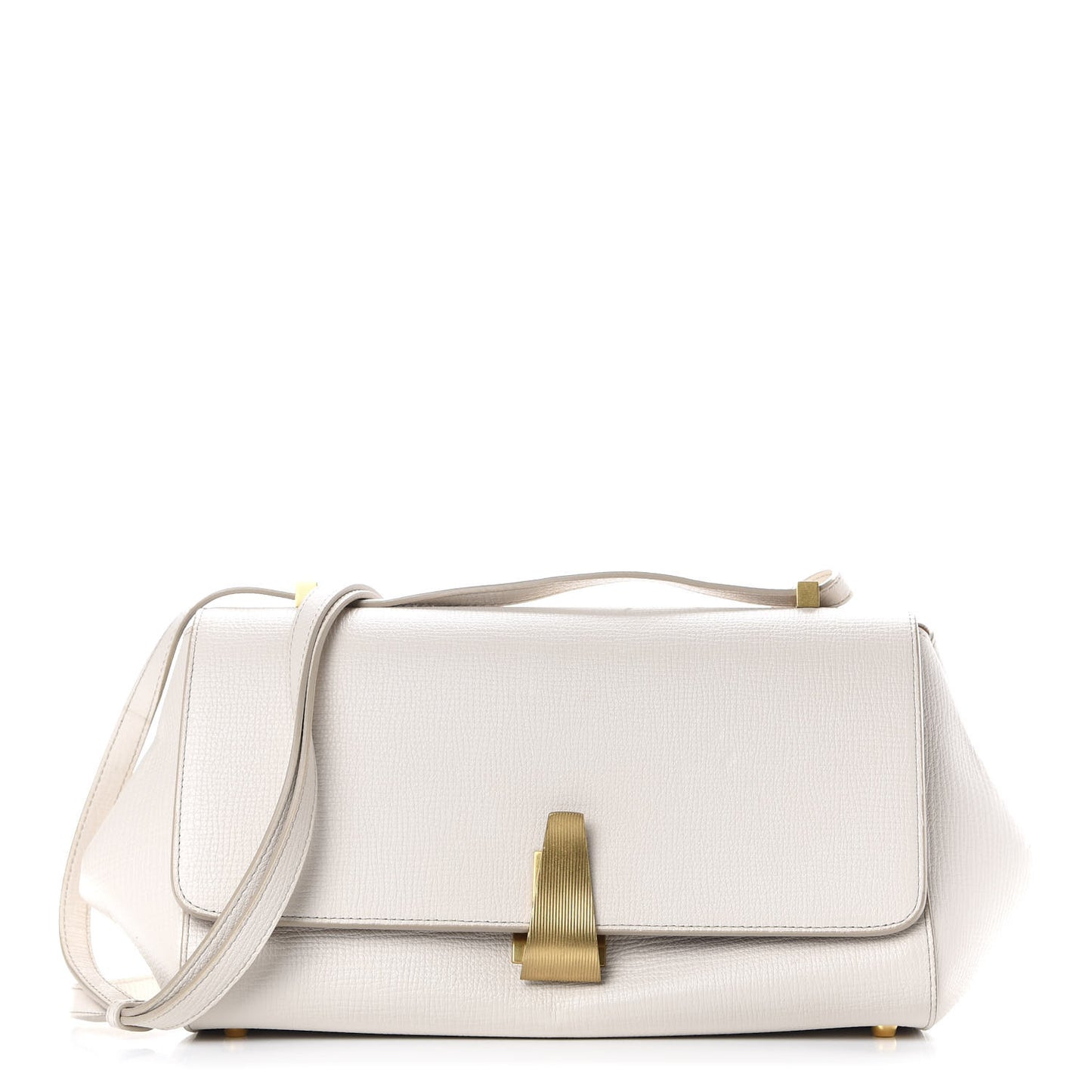 Calfskin BV Angle Shoulder Bag Off White