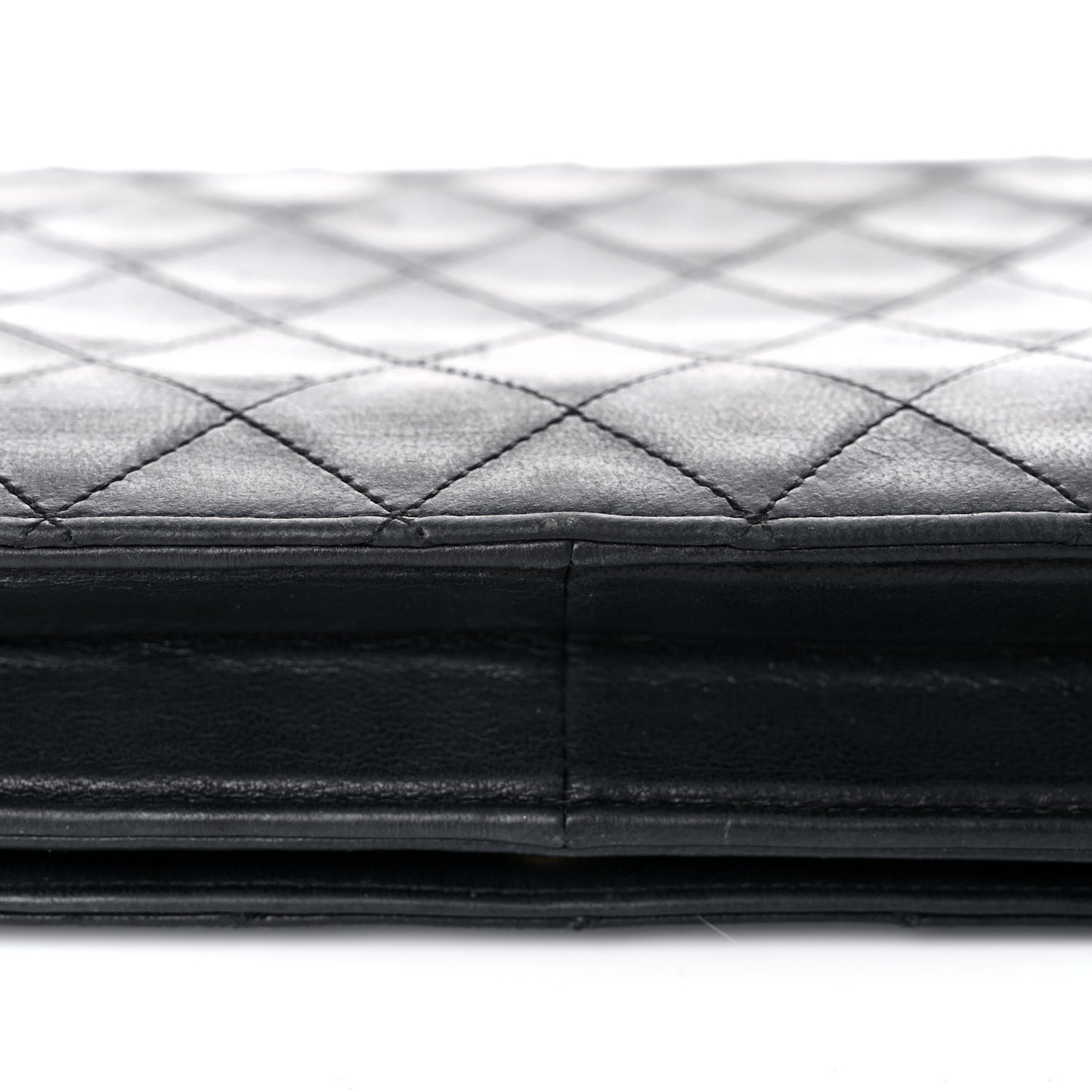Lambskin Quilted Wallet On Chain WOC Black