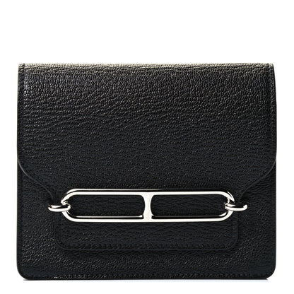 Hermes Chevre Mysore Roulis Slim Wallet Black 1 of 5
