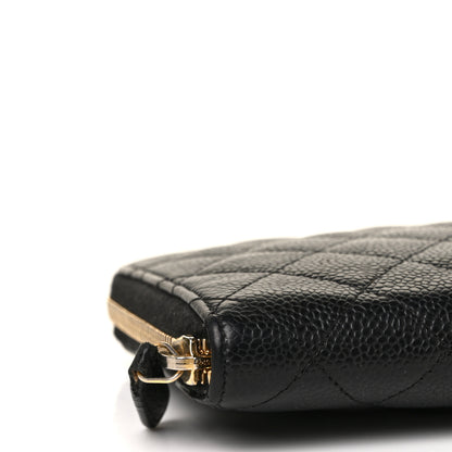 Chanel Caviar Quilted Large Zip Around Organizer Wallet Black 7 of 9