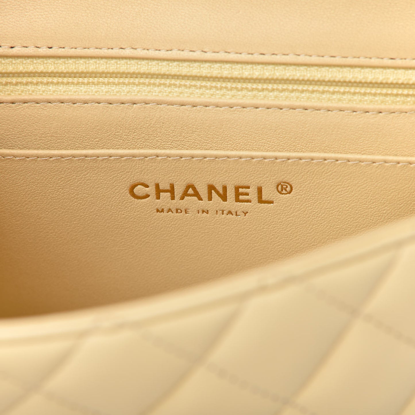 Lambskin Quilted Mini Square Flap Light Yellow