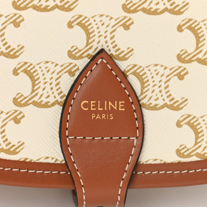 Celine Triomphe Canvas Medium Folco Bag White 6 of 11