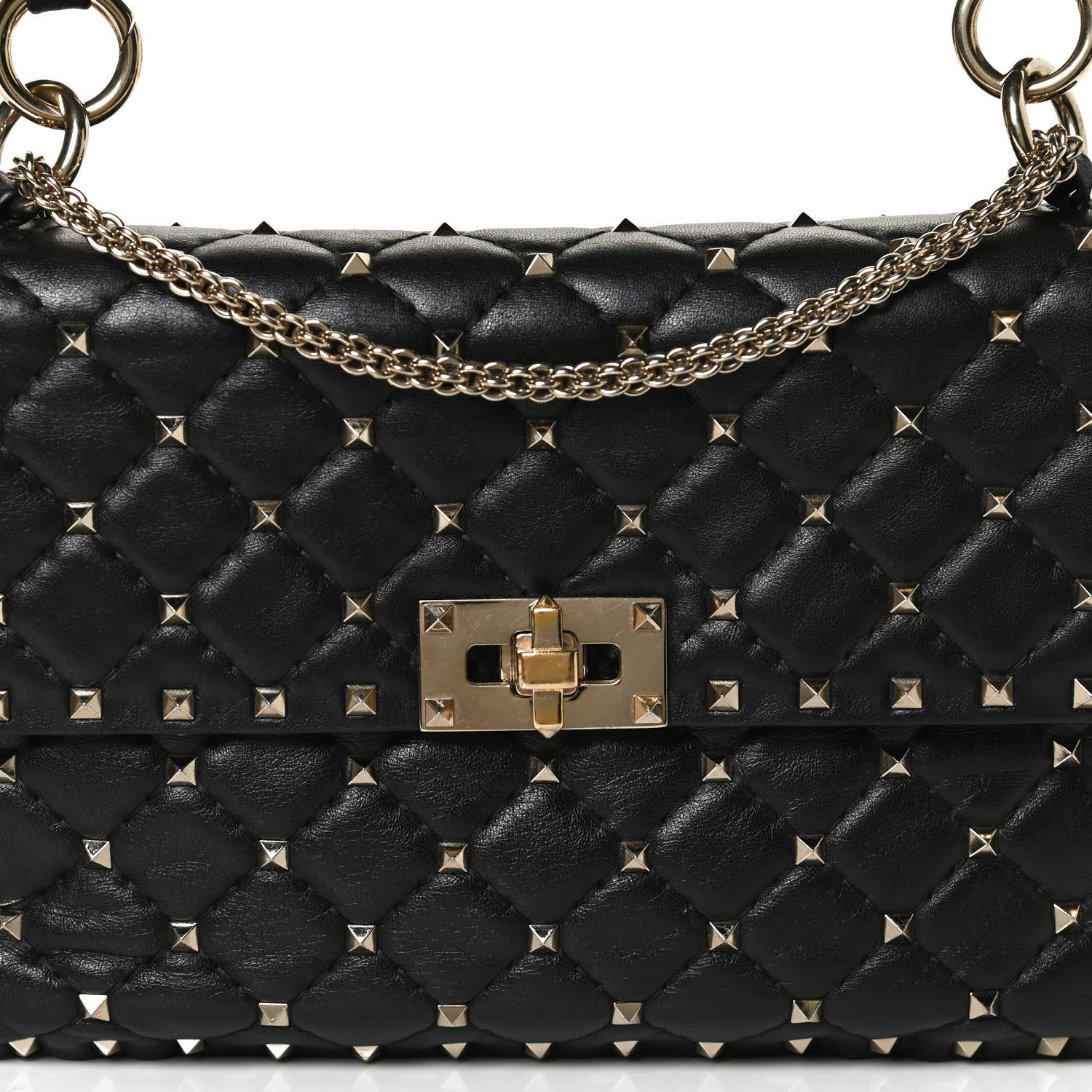 Valentino Garavani Lambskin Medium Rockstud Spike Shoulder Bag Black 7 of 12