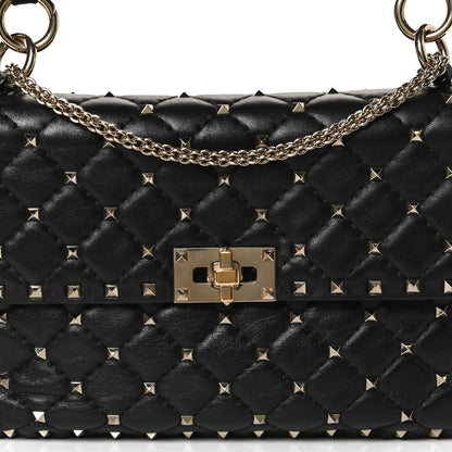 Valentino Garavani Lambskin Medium Rockstud Spike Shoulder Bag Black 7 of 12