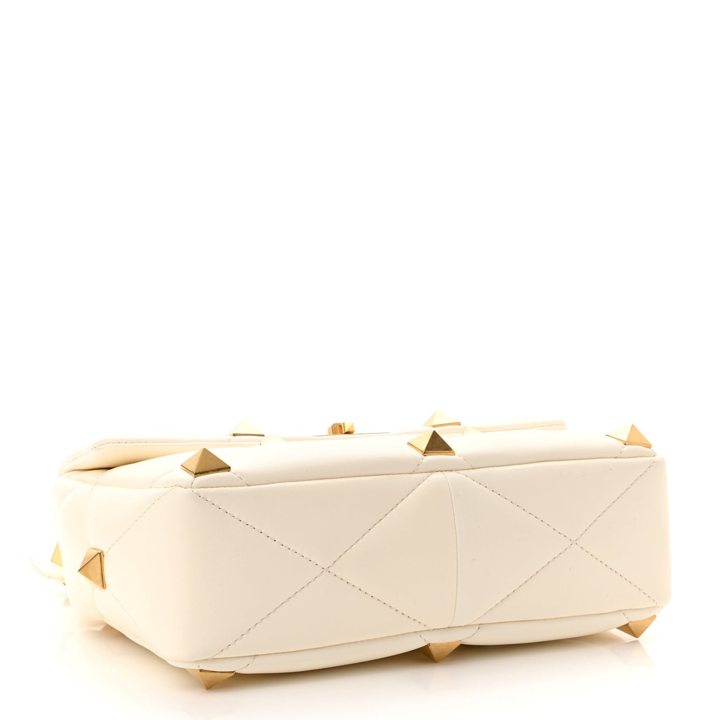 Nappa Large Roman Stud Shoulder Bag Ivory