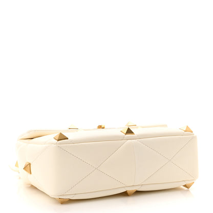 Valentino Garavani Nappa Large Roman Stud Shoulder Bag Ivory 4 of 9