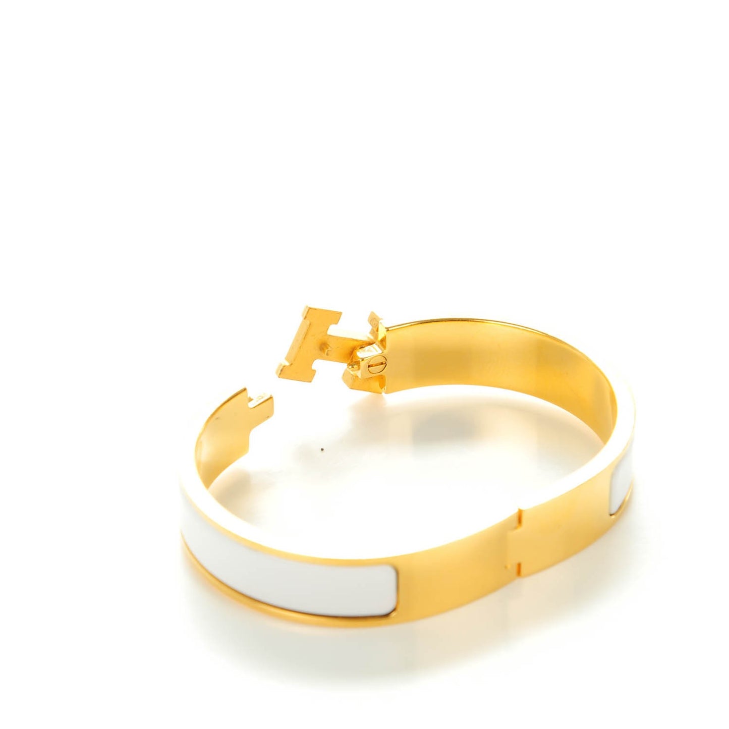 Enamel Narrow Clic Clac H Bracelet PM White