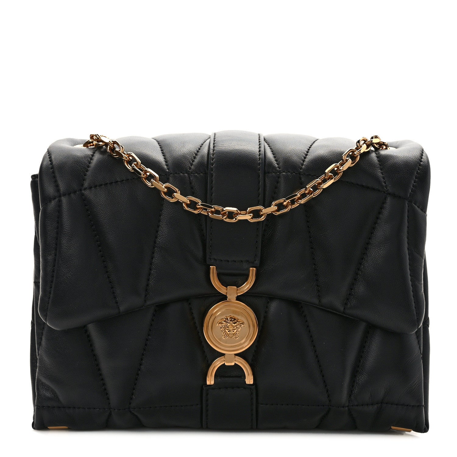 Versace Nappa Quilted Kleio Shoulder Bag Black 1 of 11