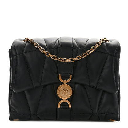 Versace Nappa Quilted Kleio Shoulder Bag Black 1 of 11