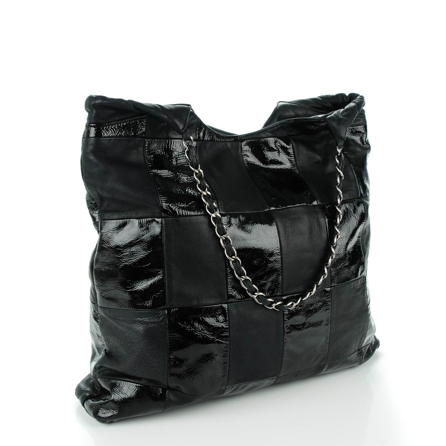 Chanel Patent Patchwork Brooklyn Tote Black 3 of 7