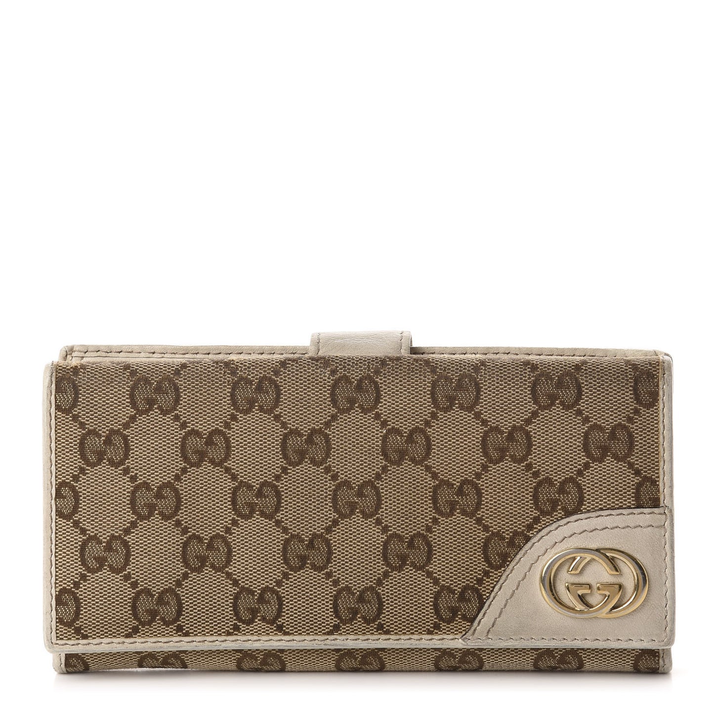 Monogram New Britt Continental Snap Wallet Off White