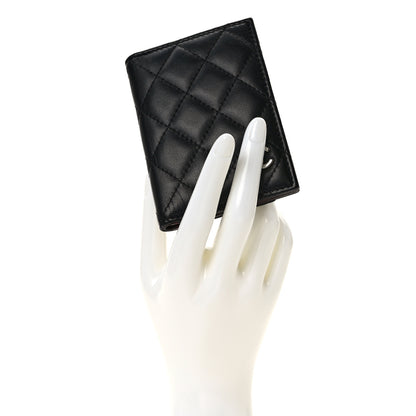 Chanel Lambskin Quilted Card Holder Wallet Black 2 of 7