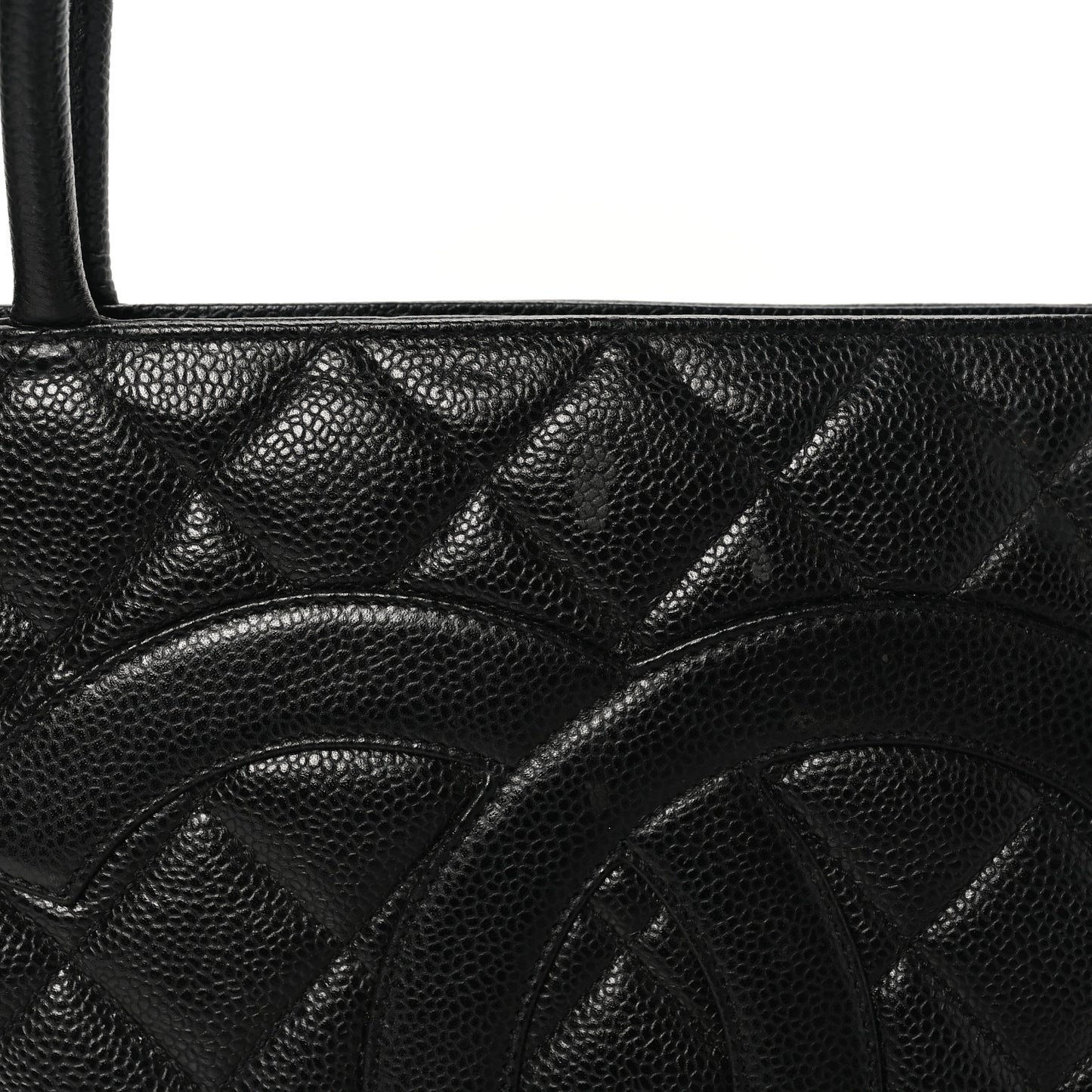Caviar Quilted Medallion Tote Black