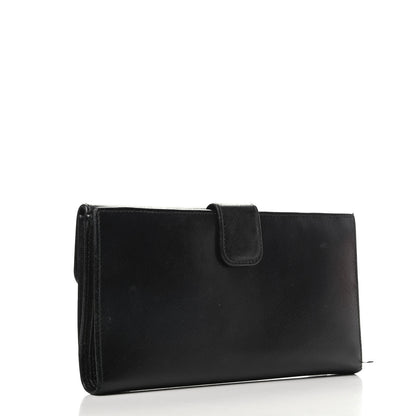 Prada Saffiano Metal Continental Flap Wallet Black 3 of 10
