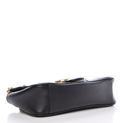 Gucci Calfskin Matelasse Studded Small Pearly GG Marmont Shoulder Bag Black 4 of 9