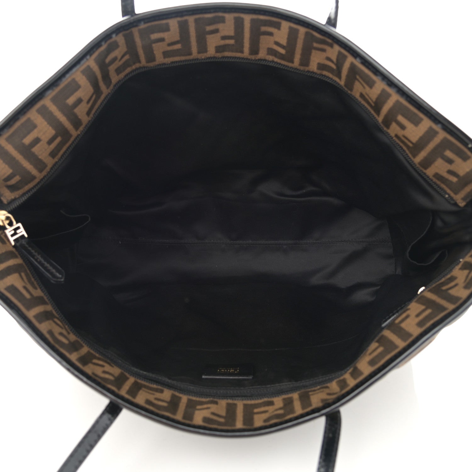 Fendi Zucca Quilted Medium Roll Tote Tobacco Black 4 of 9