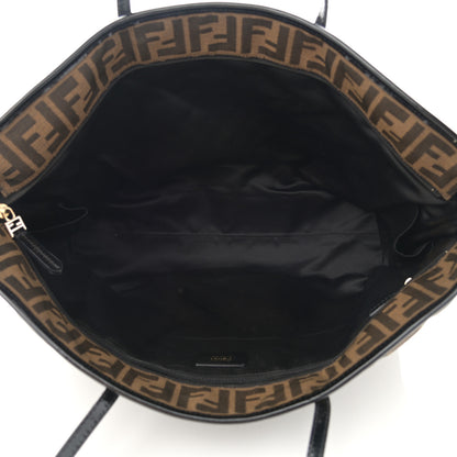 Fendi Zucca Quilted Medium Roll Tote Tobacco Black 4 of 9