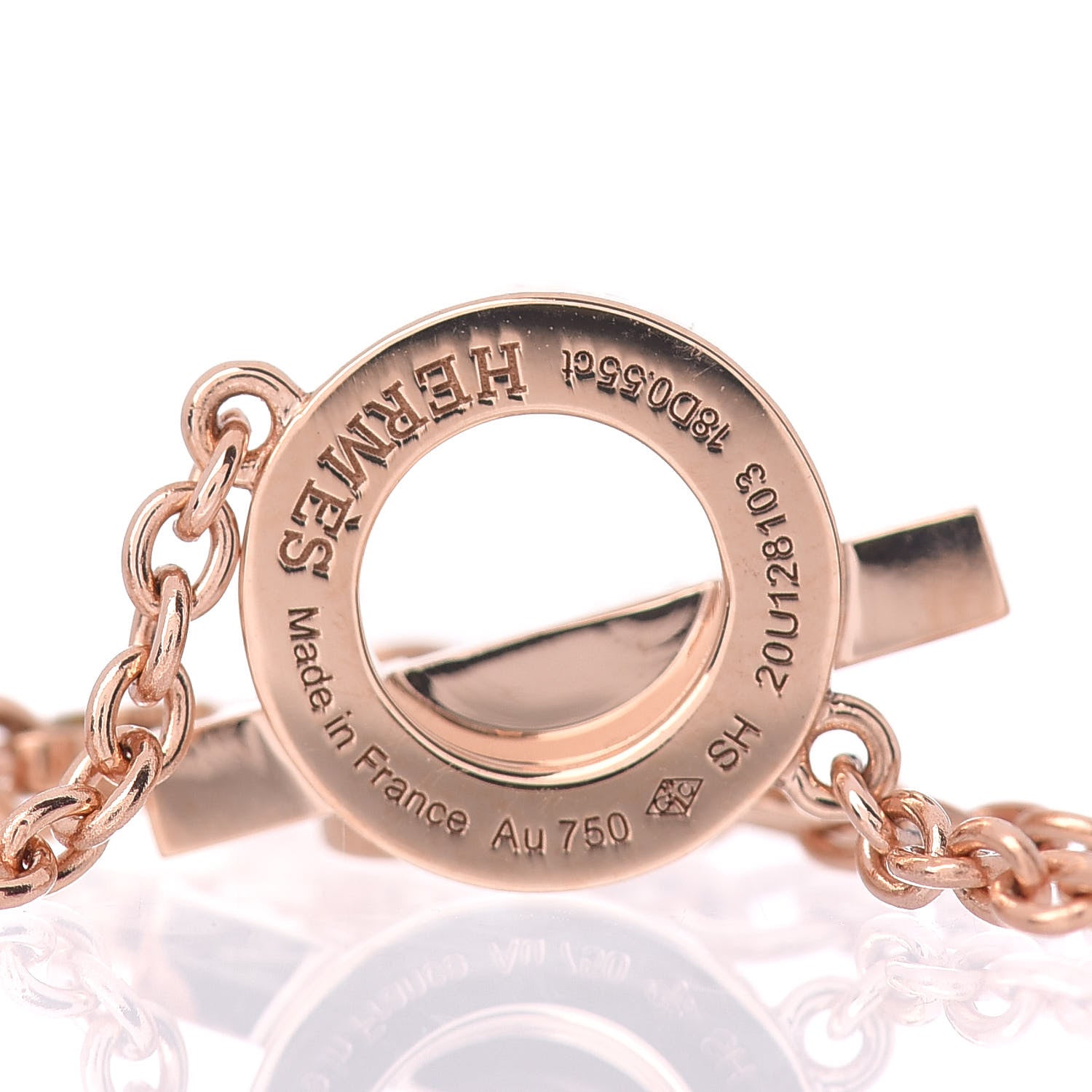 Hermes 18K Rose Gold Diamond Finesse Bracelet SH 4 of 4