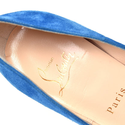 Christian Louboutin Veau Velours Pigalle Follies 120 Pumps 35 Positano 9 of 9