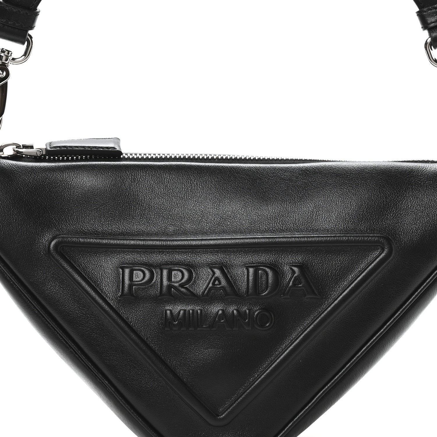 Prada Grace Lux Triangle Shoulder Bag Black 8 of 11