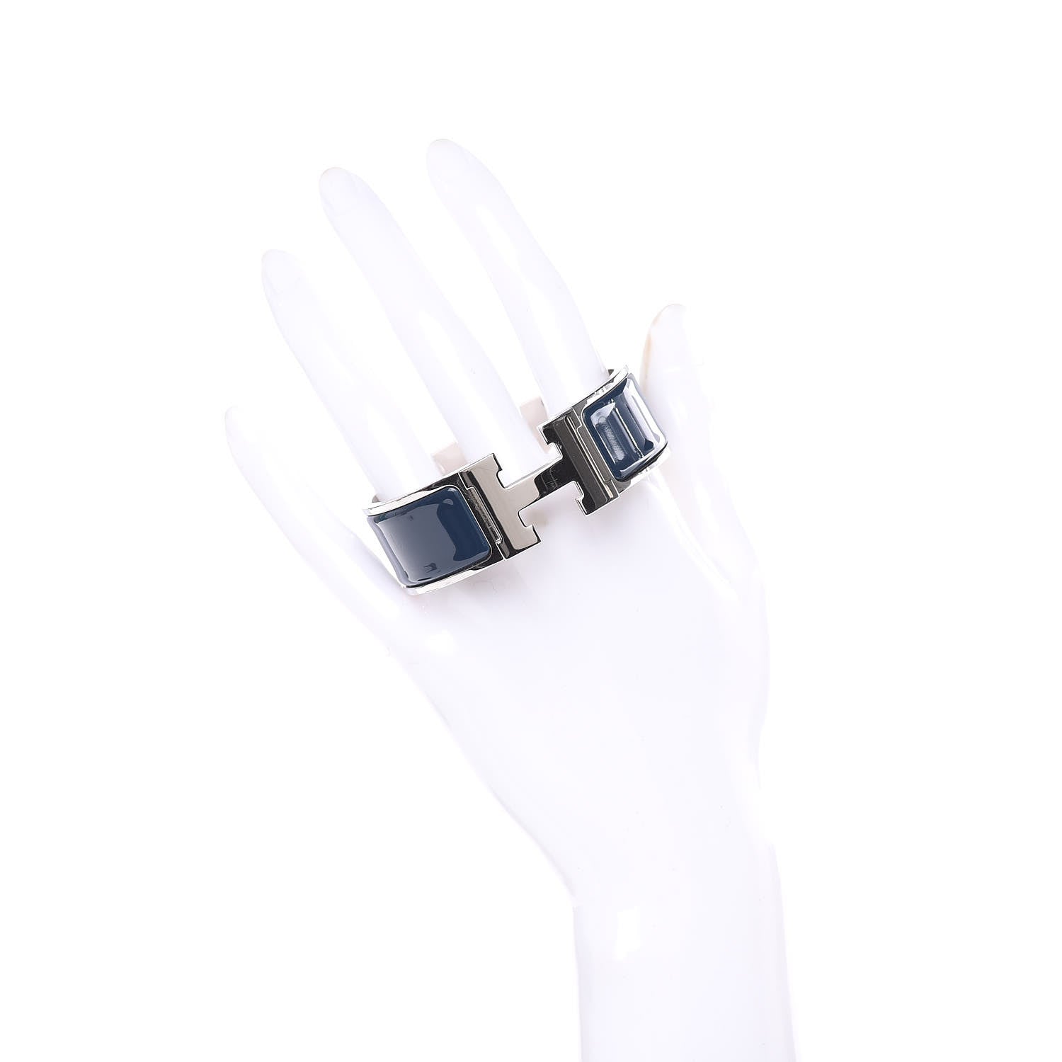 Hermes Enamel Wide Clic Clac H Bracelet PM Bleu Indigo 2 of 5