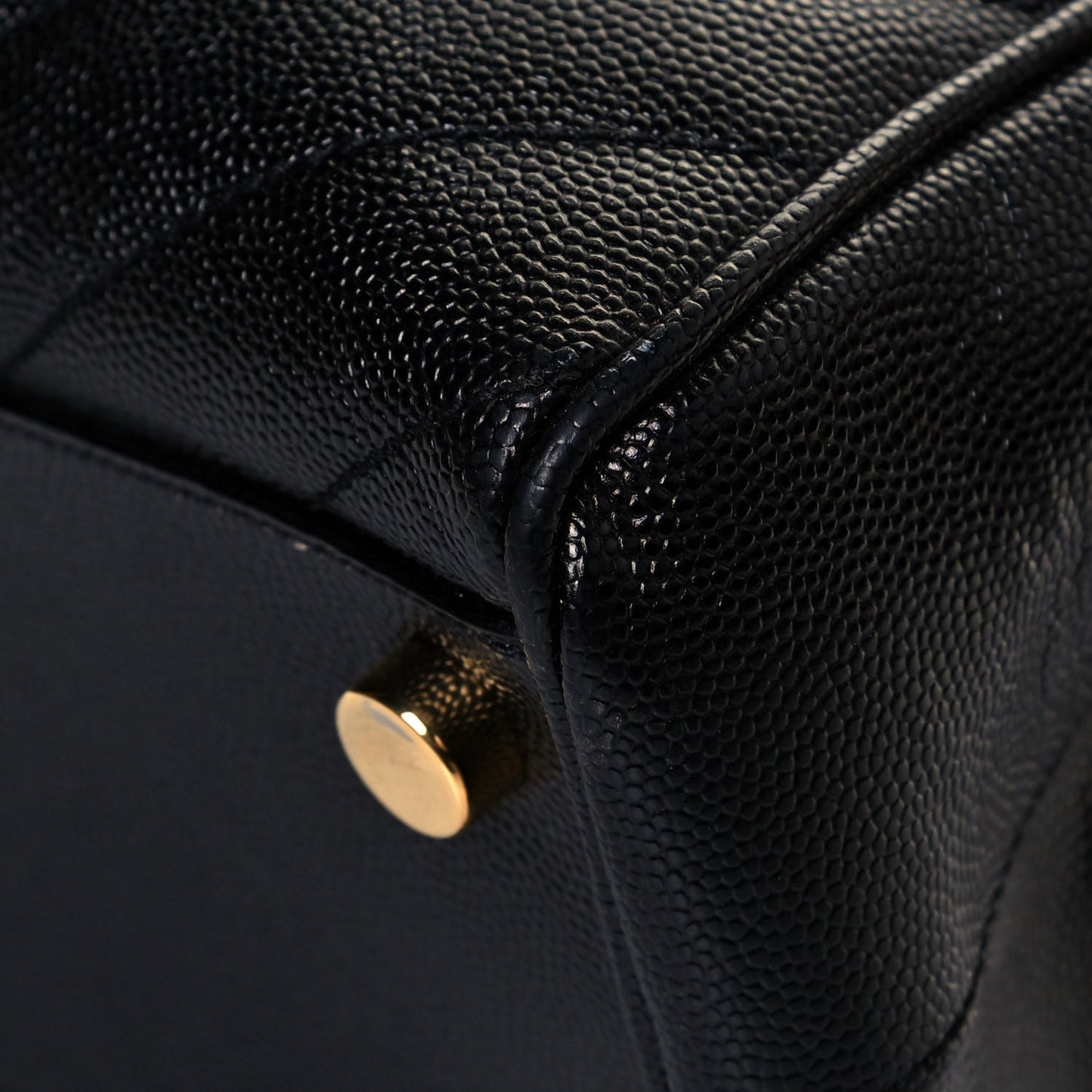 Grain De Poudre Matelasse Chevron Monogram Shopping Bag Black