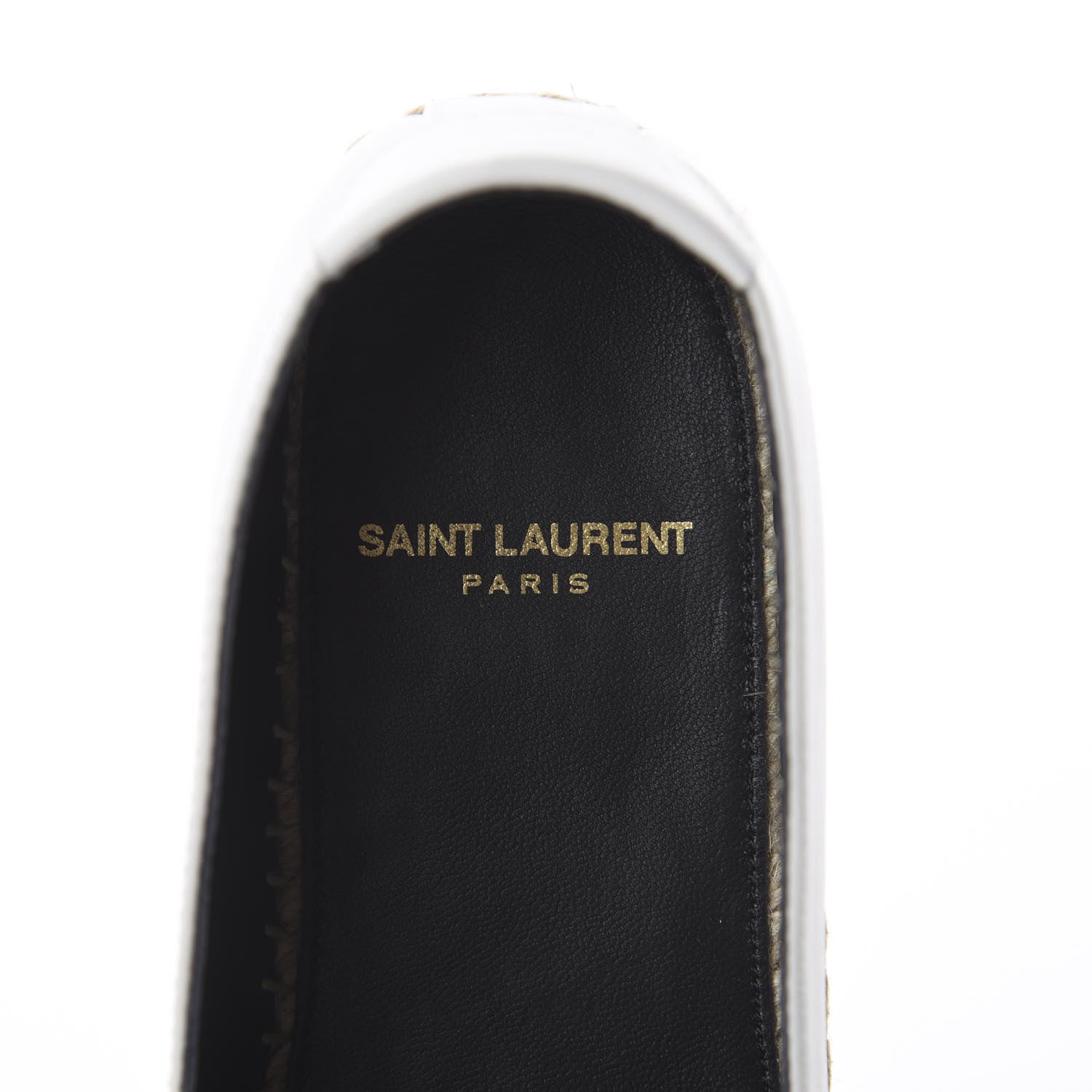 Saint Laurent Lambskin Monogram Espadrilles 34 White 6 of 7