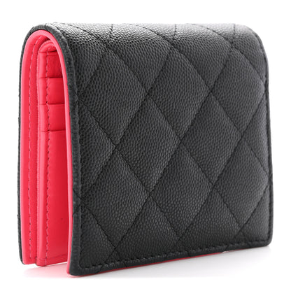 Chanel Caviar Metal Perforated Quilted CC Compact Bifold Wallet Black 3 of 10