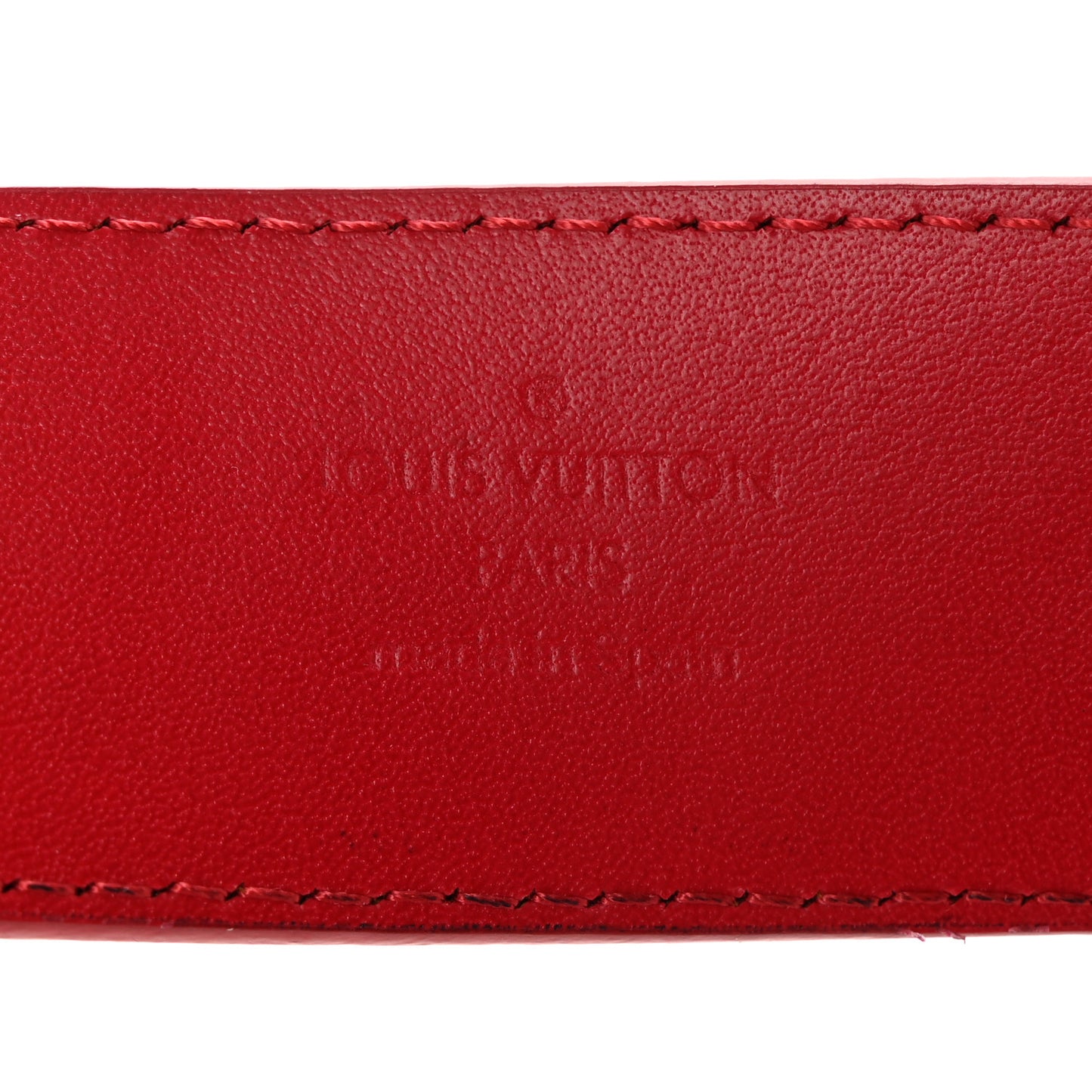 Calfskin 35mm LV New Wave Belt 80/32 Red