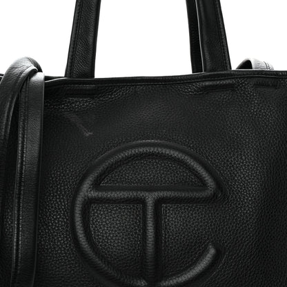 Telfar Pebbled Calfskin Medium Carry Bag Black 8 of 11