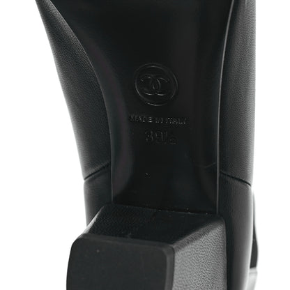 Chanel Lambskin Cap Toe CC Short Ankle Boots 39.5 Black 6 of 7