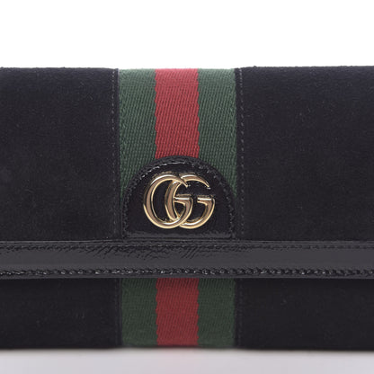 Gucci Suede Patent GG Web Ophidia Continental Wallet Black 9 of 10