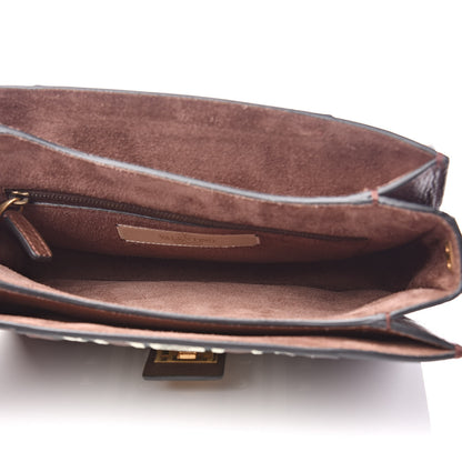 Valentino Garavani Grained Calfskin Tribal B-Rockstud Rolling Flap Cacao 5 of 12