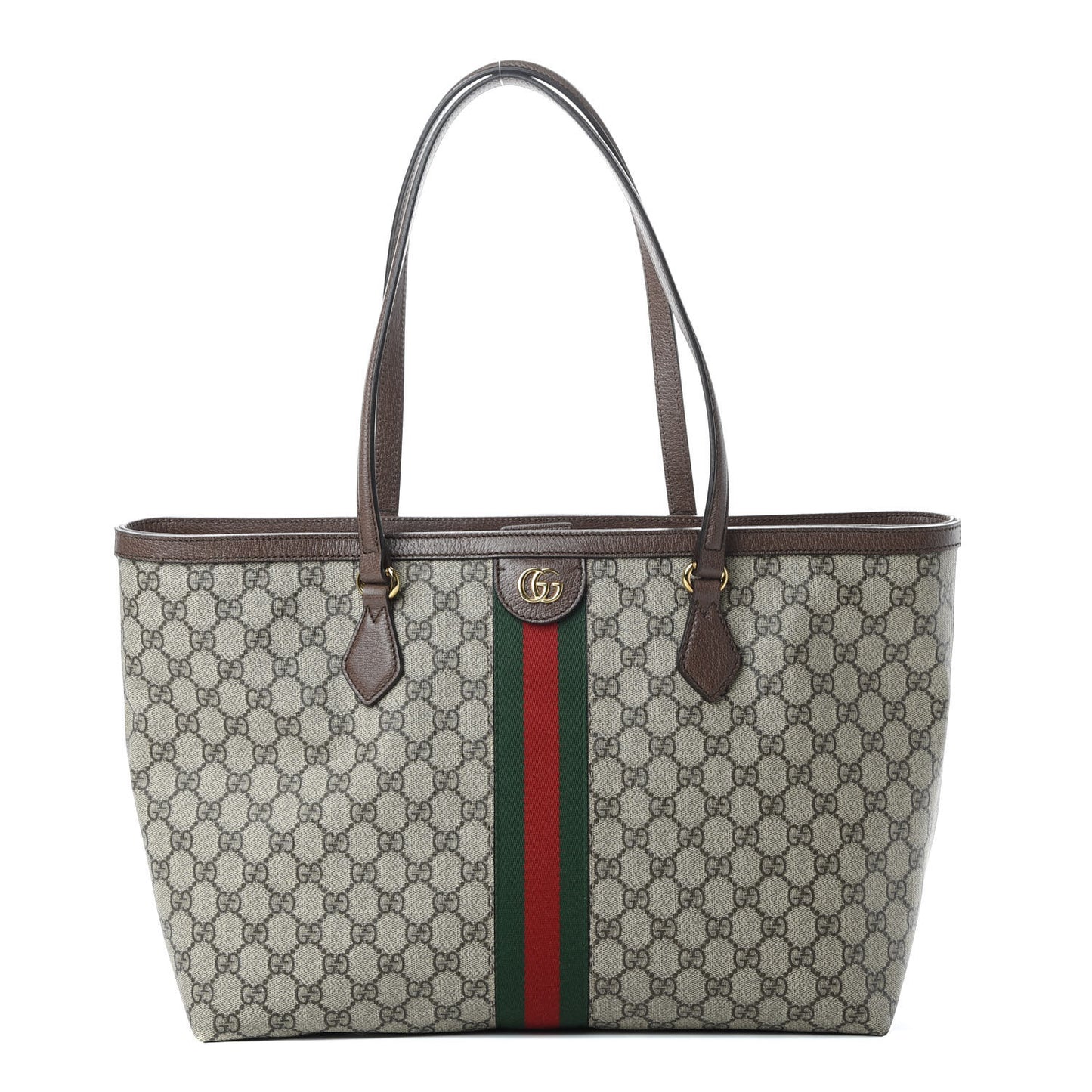 GG Supreme Monogram Medium Ophidia Shopping Tote Brown