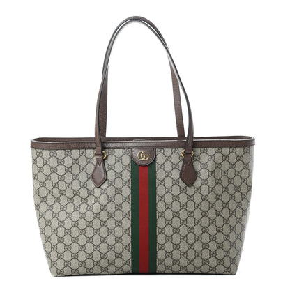 Gucci GG Supreme Monogram Medium Ophidia Shopping Tote Brown 1 of 10