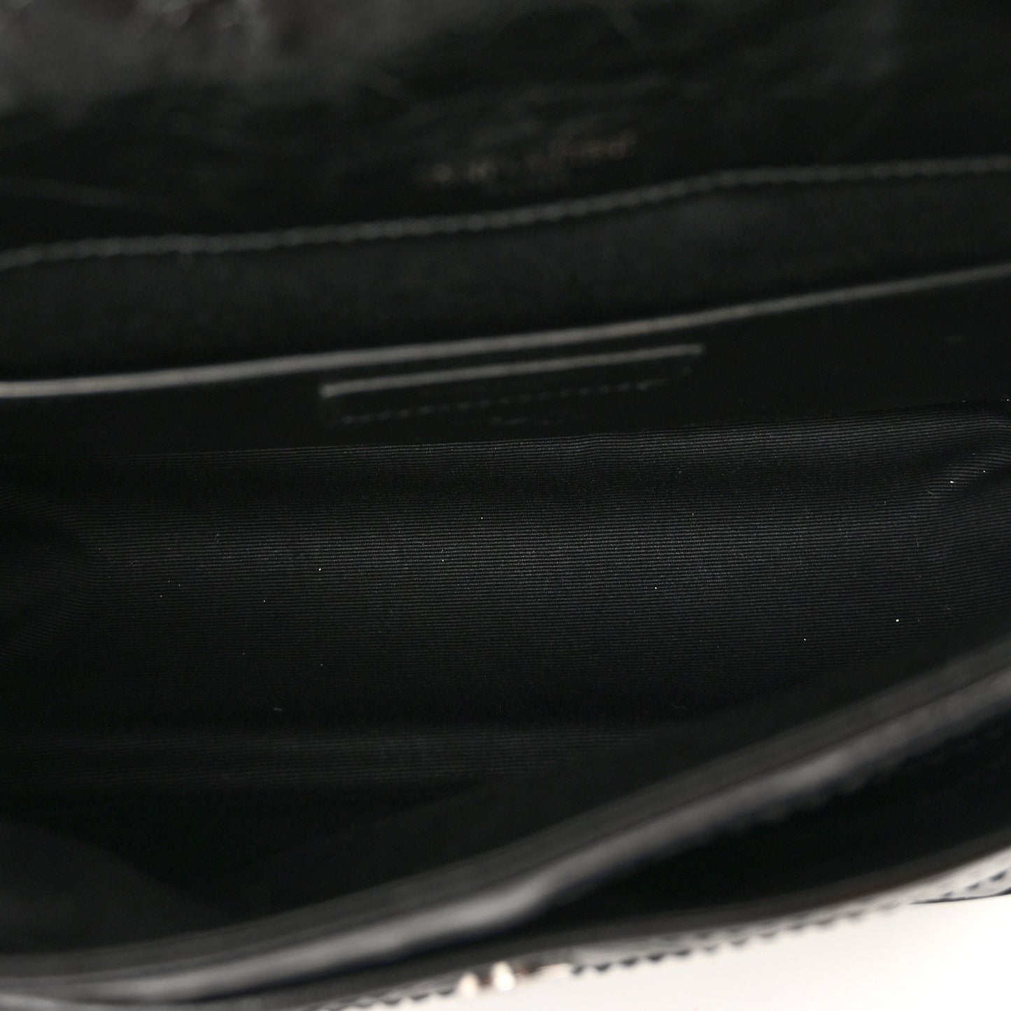 Crinkled Calfskin Matelasse Monogram Baby Niki Chain Satchel Black