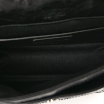 Saint Laurent Crinkled Calfskin Matelasse Monogram Baby Niki Chain Satchel Black 5 of 10