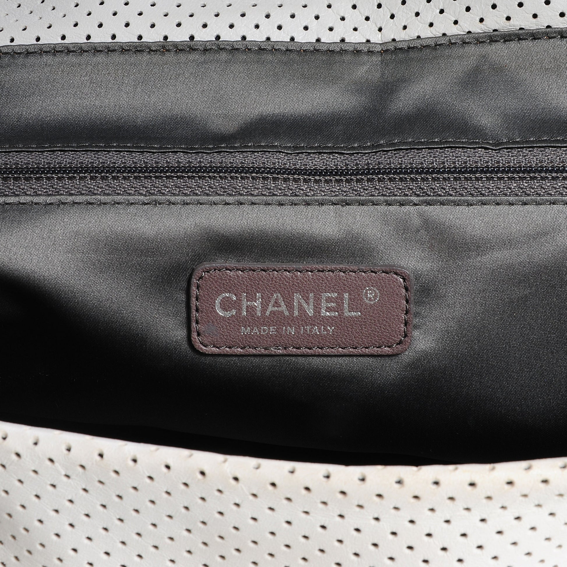Chanel Calfskin Perforated Large Drill Accordion Flap White 5 of 6