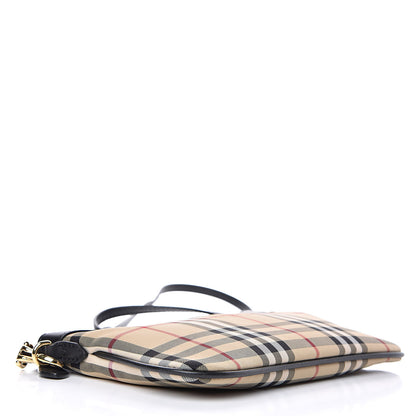 Burberry Horseferry Check Peyton Crossbody Clutch Bag Black 4 of 12