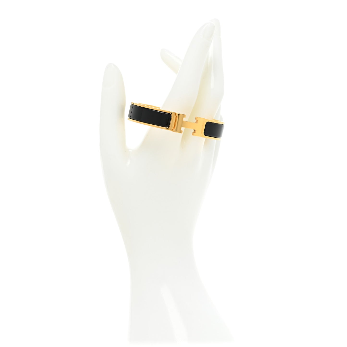 Enamel Narrow Clic Clac H Bracelet PM Black
