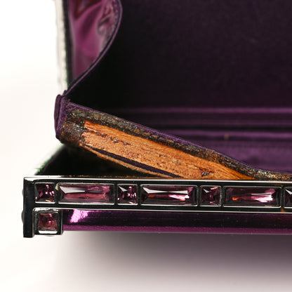 Judith Leiber Metallic Calfskin Box Clutch With Chain Purple Silver 8 of 11