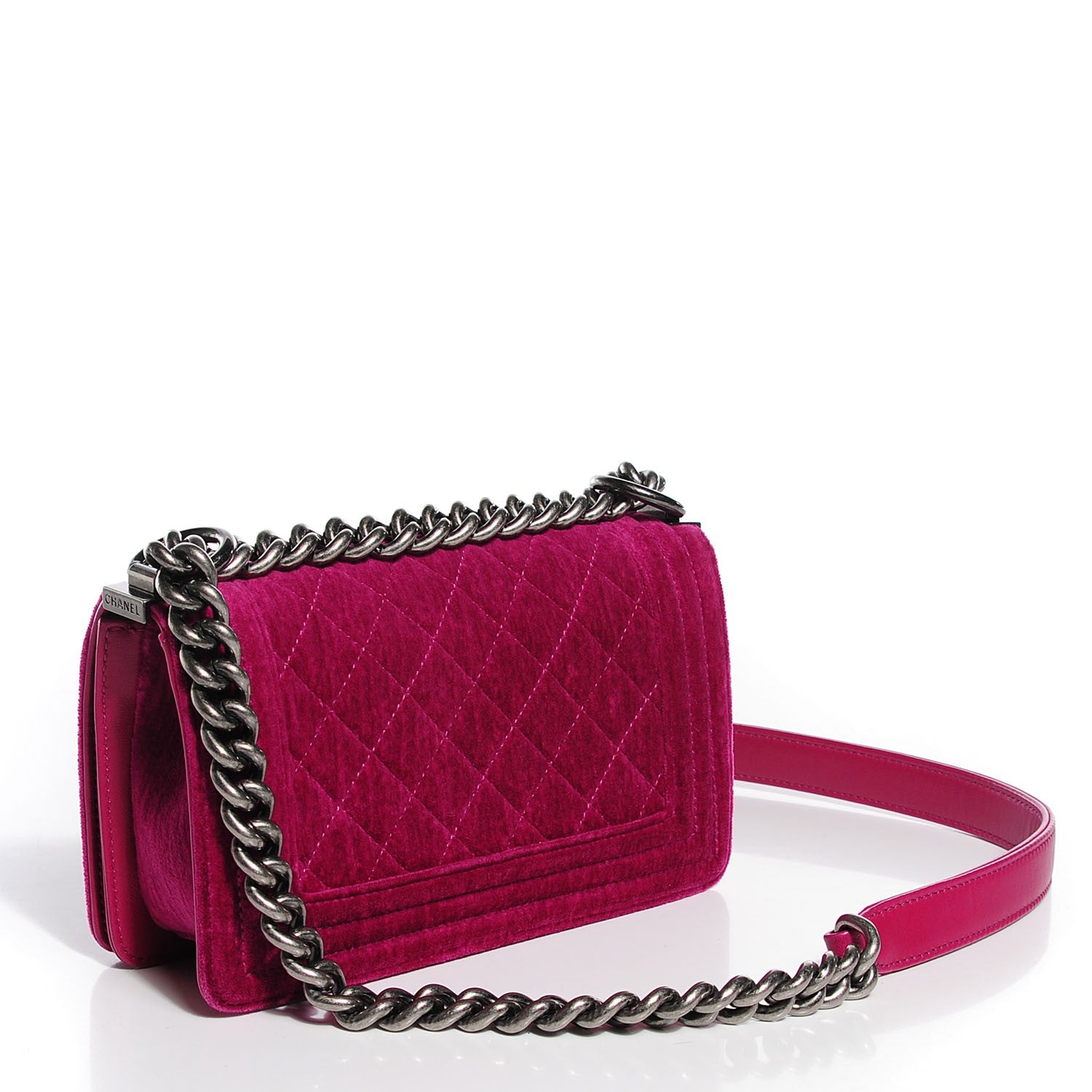 Chanel Velvet Quilted Small Boy Flap Pink 3 of 8