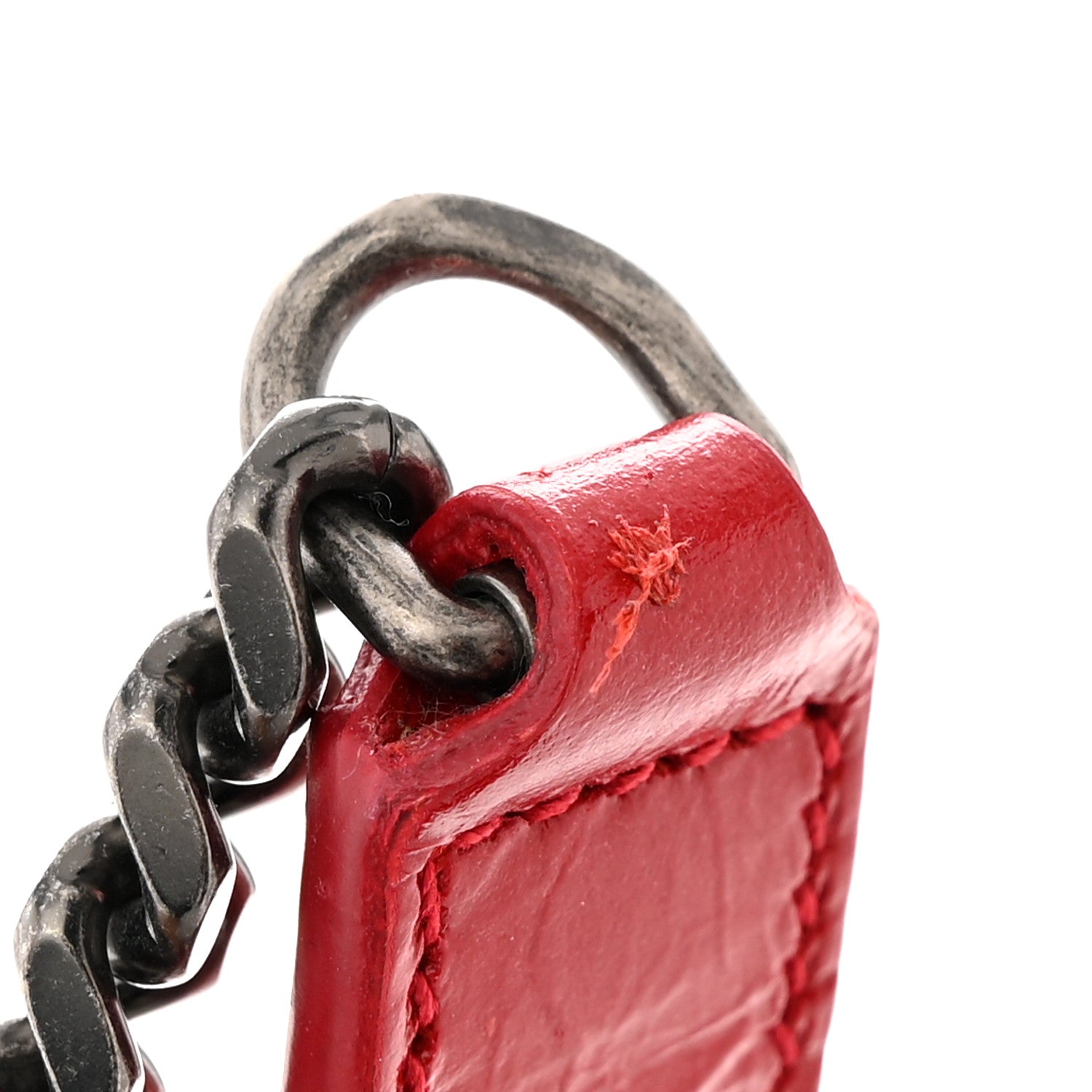 Saint Laurent Crinkled Calfskin Matelasse Monogram Baby Niki Chain Satchel Rouge Eros 11 of 13