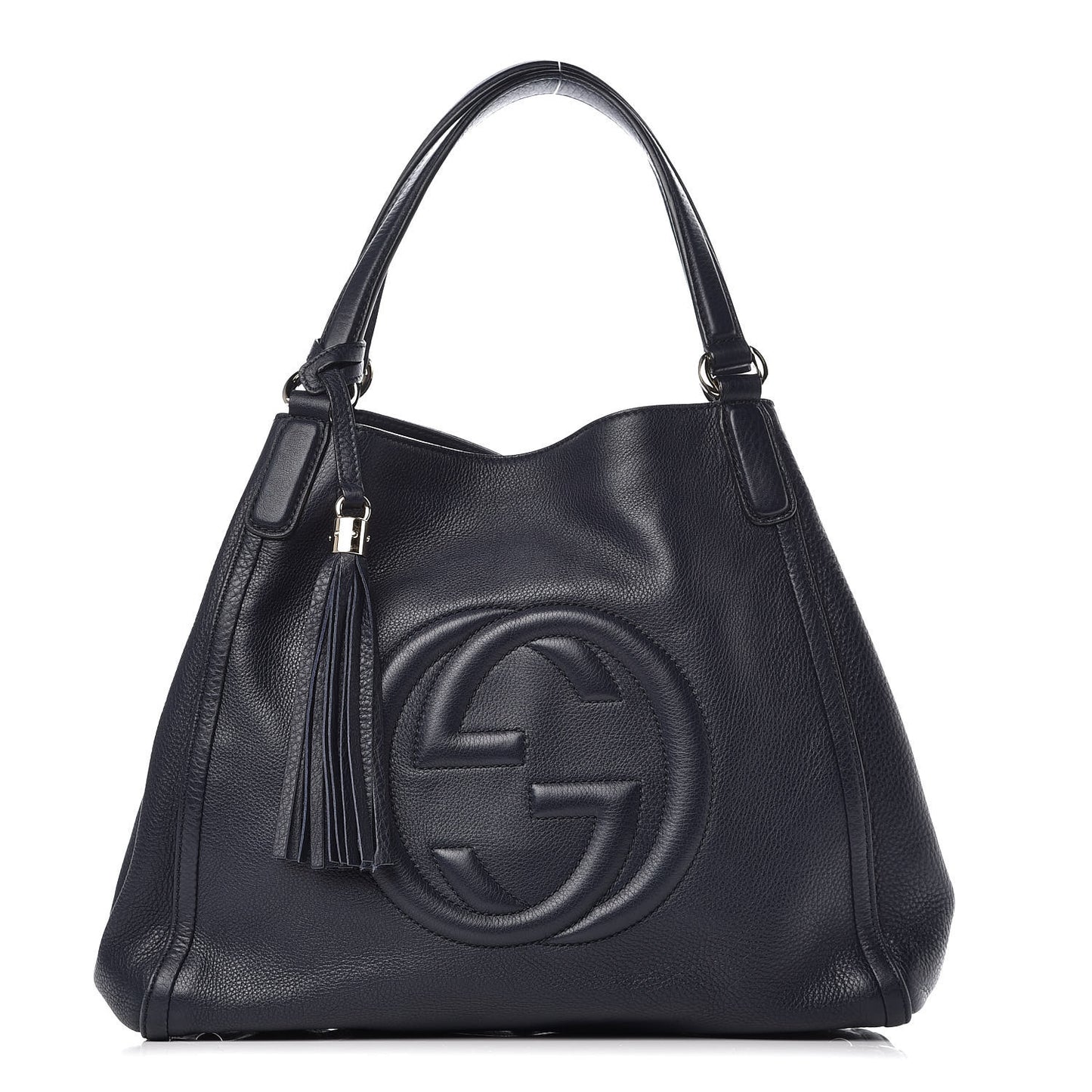 Pebbled Calfskin Medium Soho Shoulder Bag Blue