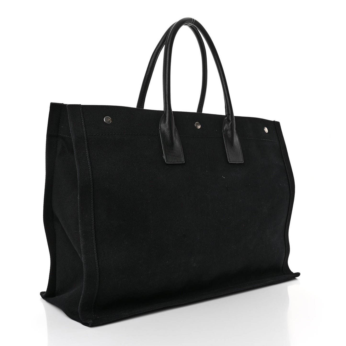 Linen Calfskin Rive Gauche Tote Black