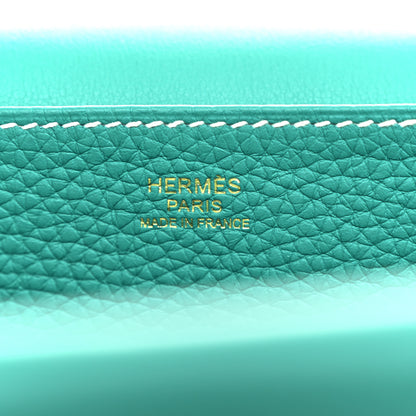 Hermes Taurillon Clemence Halzan 31 GM Vert Verone 6 of 10